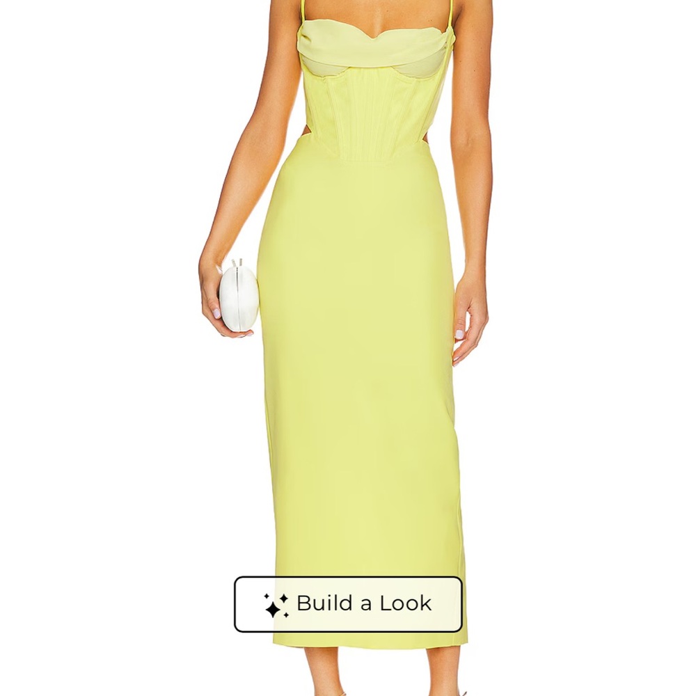 Bardot Martini Midi Dress in Yellow Limoncello Worn Once